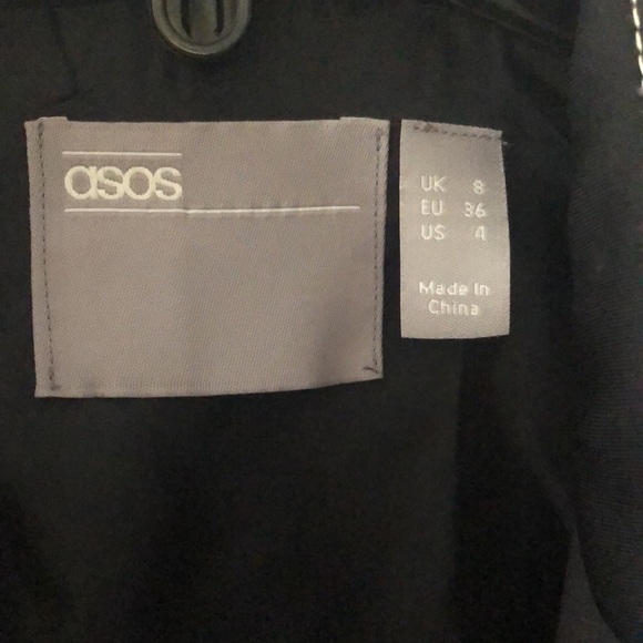 ASOS • Black Fitted Jacket with Balloon Sleeves & White Thread Trim - Picture 12 of 15